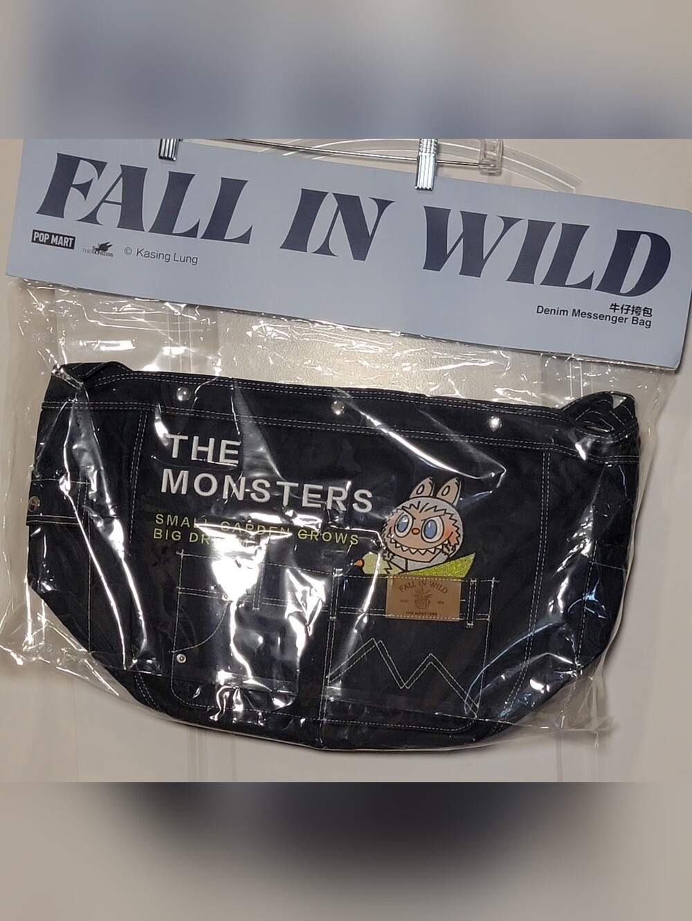 POP MART The Monsters Fall in Wild Denim Messenger Bag Labubu New Sealed